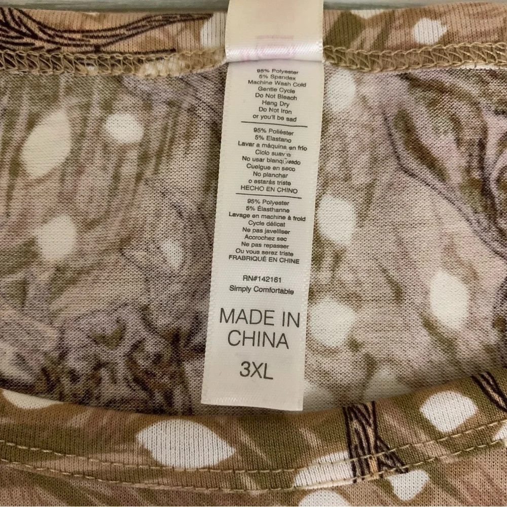 Lularoe Plus Size Deer/Elk Print Irma Tunic Top Size 3X